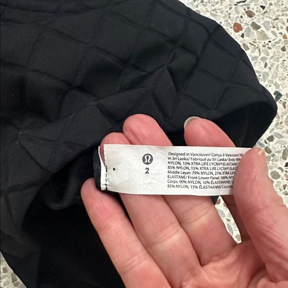 Lululemon black diamond grid high neck swim top 2 with pads bikini top - Picture 9 of 9